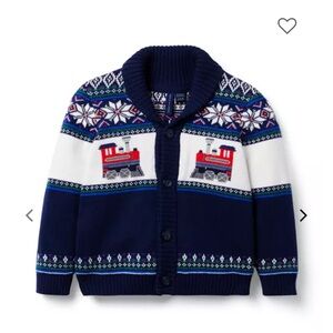 Janie and Jack The Holiday Train Cardigan NWT